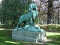 Lion de Nubie et sa proie